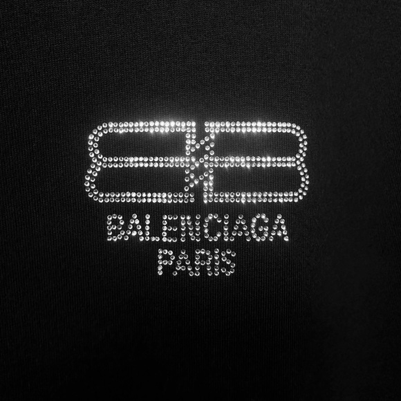 Balenciaga Crystal Logo NWOT Paris Icon T Shirt - Picture 2 of 5